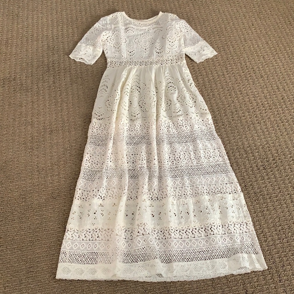 Sundance white lace dress with slip size 6